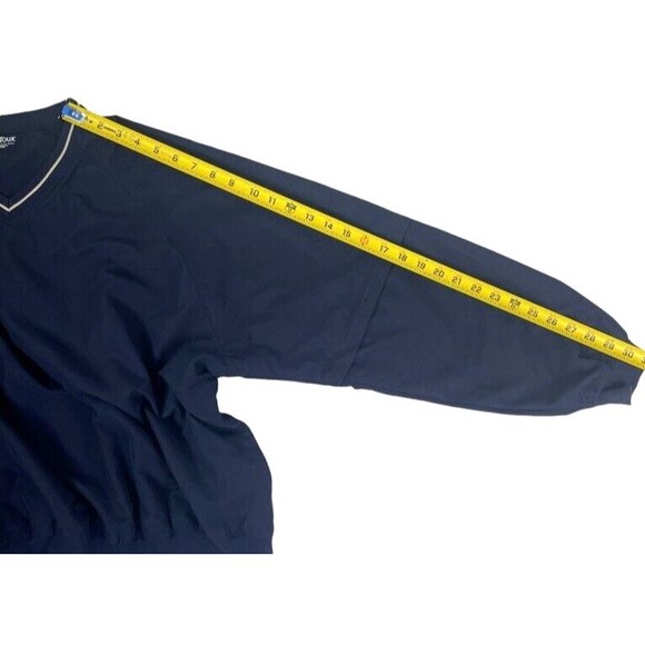 Pro Tour Navy Blue Golf V-Neck Windbreaker Jacket Pullover Convertible Sleeve M - Picture 5 of 8